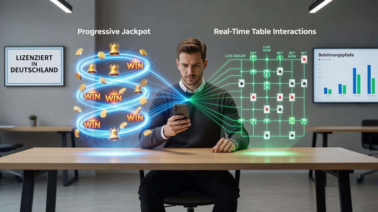 Deutsche Smartphone-Nutzer beim Wechsel zwischen Slot- und Live-Spielen auf lizenzierten Plattformen